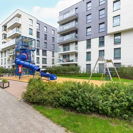 Beige In With Air Conditioned Living Room, Parking And Desk By Renters Prestige Gdańsk