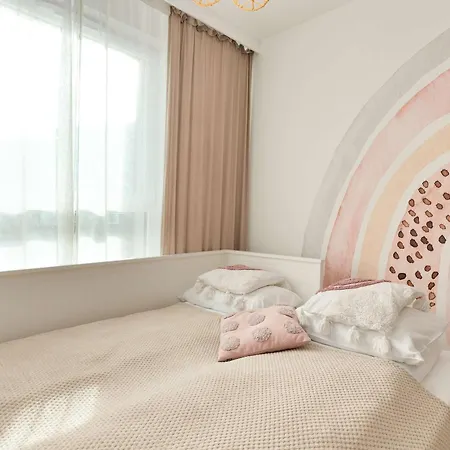 Beige In With Air Conditioned Living Room, Parking And Desk By Renters Prestige Gdańsk